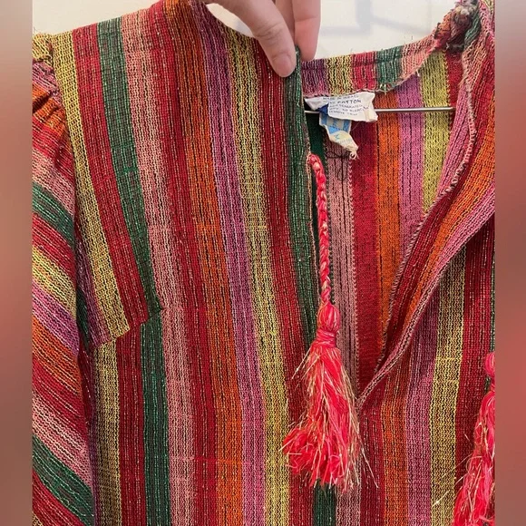 Vintage Rikma Colorful Striped Kaftan Dress Israel - Picture 6 of 14